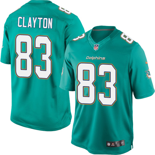 Youth Elite Mark Clayton Nike Jersey Aqua Green Home - #83 NFL Miami Dolphins